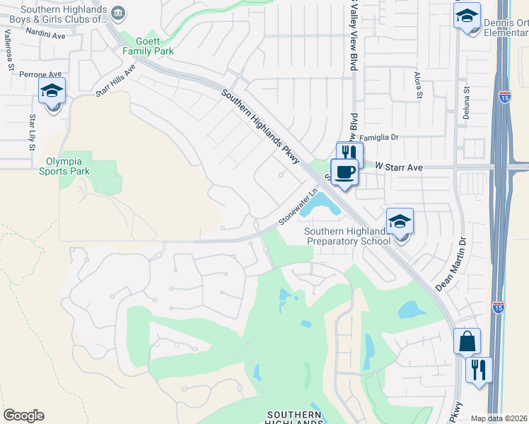 map of restaurants, bars, coffee shops, grocery stores, and more near 4136 Villa Rafael Drive in Las Vegas