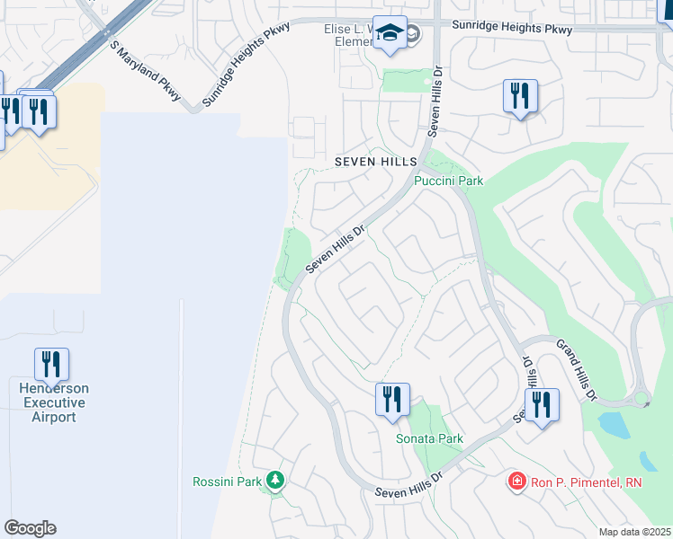 map of restaurants, bars, coffee shops, grocery stores, and more near 3072 Misty Moon Avenue in Henderson