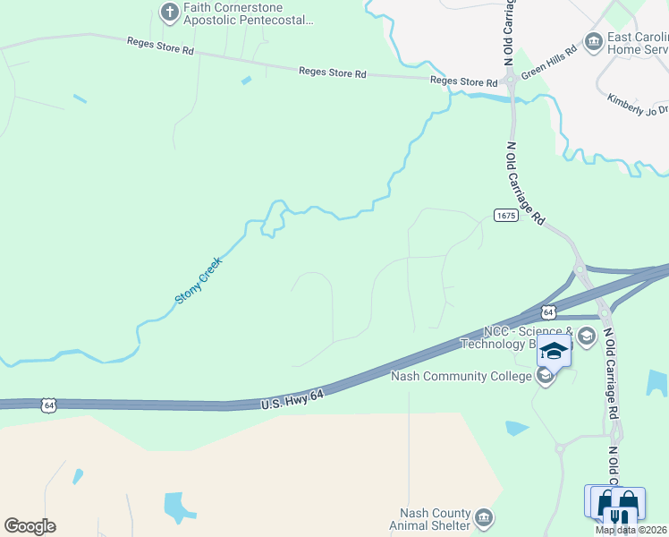 map of restaurants, bars, coffee shops, grocery stores, and more near 873 Cambridge Drive in Rocky Mount