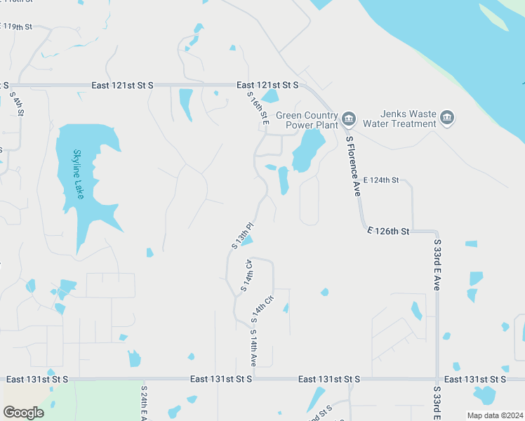 map of restaurants, bars, coffee shops, grocery stores, and more near 12505 South 13th Place in Jenks