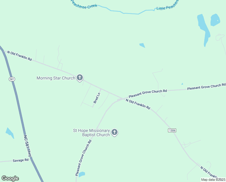 map of restaurants, bars, coffee shops, grocery stores, and more near 2561 North Old Franklin Road in Spring Hope