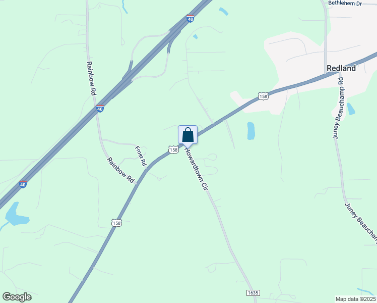 map of restaurants, bars, coffee shops, grocery stores, and more near 119 Howardtown Circle in Mocksville