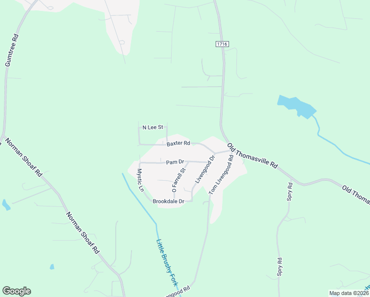 map of restaurants, bars, coffee shops, grocery stores, and more near 261 Baxter Road in Winston-Salem