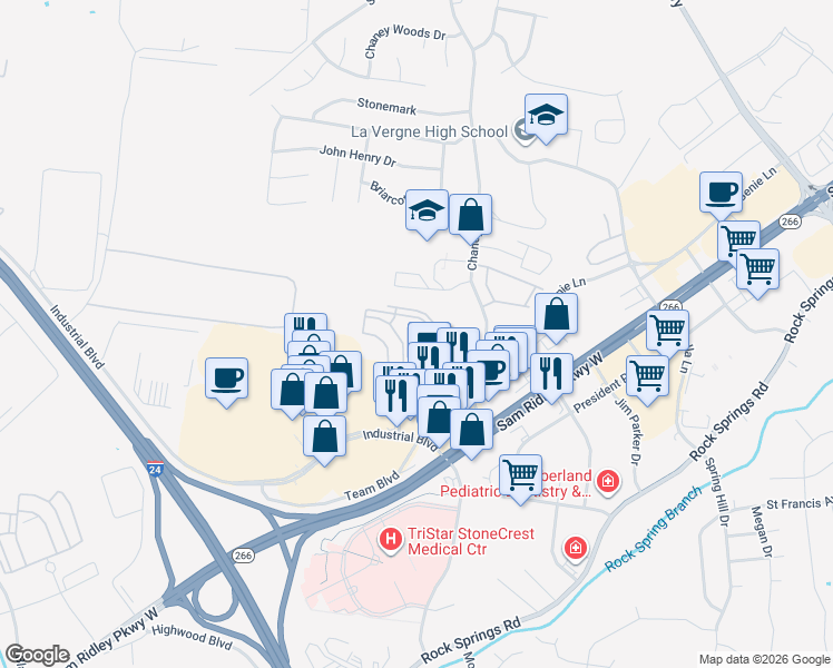 map of restaurants, bars, coffee shops, grocery stores, and more near 900 Grammer Lane in Smyrna