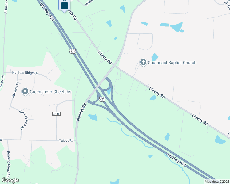 map of restaurants, bars, coffee shops, grocery stores, and more near 4811 Woodcock Drive in Greensboro