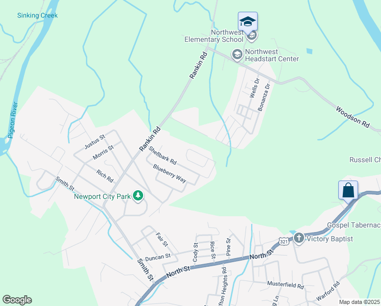 map of restaurants, bars, coffee shops, grocery stores, and more near 100 Elena Lane in Newport