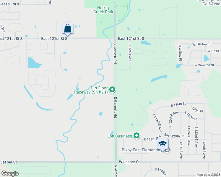 map of restaurants, bars, coffee shops, grocery stores, and more near 12462 South Garnett Road in Broken Arrow