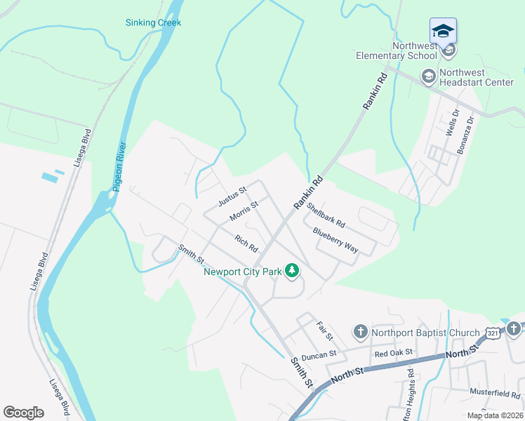 map of restaurants, bars, coffee shops, grocery stores, and more near 343 Tedder Drive in Newport