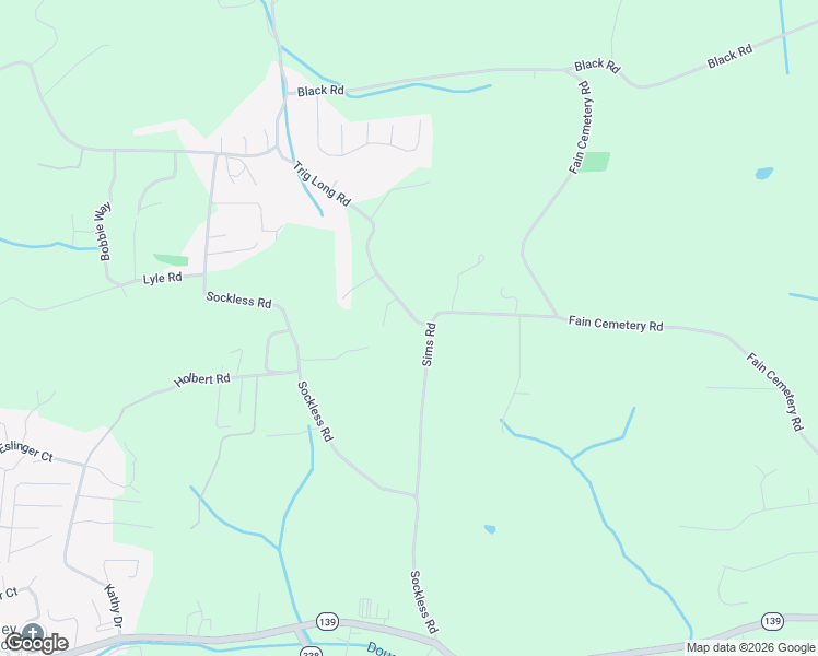 map of restaurants, bars, coffee shops, grocery stores, and more near 2075 Sims Road in Dandridge