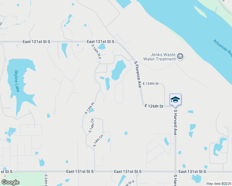 map of restaurants, bars, coffee shops, grocery stores, and more near 12515 South 18th Circle East in Jenks