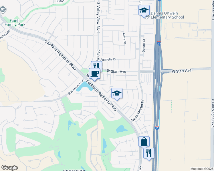map of restaurants, bars, coffee shops, grocery stores, and more near 3697 Westeros Landing Avenue in Las Vegas