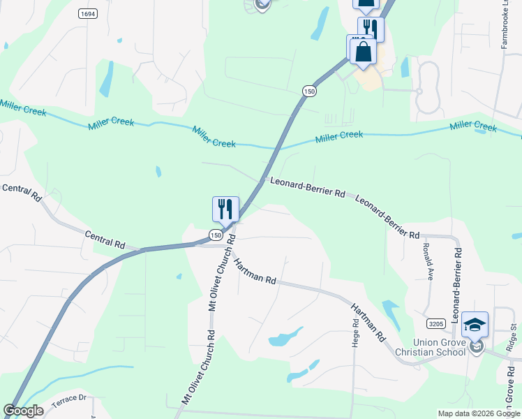 map of restaurants, bars, coffee shops, grocery stores, and more near 1184 Leonard-Berrier Road in Lexington