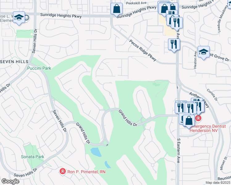 map of restaurants, bars, coffee shops, grocery stores, and more near 1320 Villa Barolo Avenue in Henderson