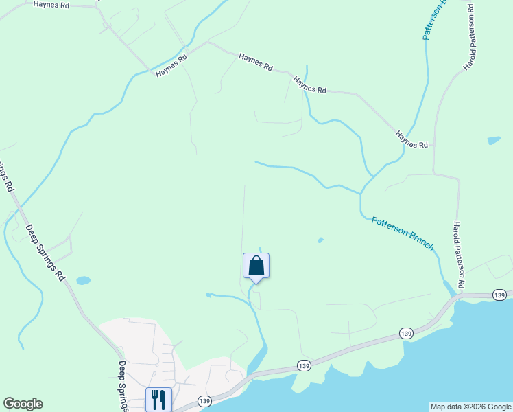 map of restaurants, bars, coffee shops, grocery stores, and more near 2168 Ranch Road in Dandridge