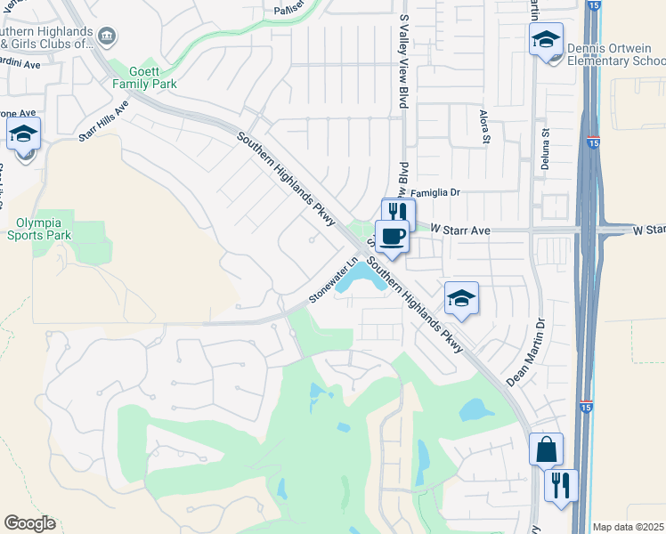 map of restaurants, bars, coffee shops, grocery stores, and more near 4047 Villa Rafael Drive in Las Vegas