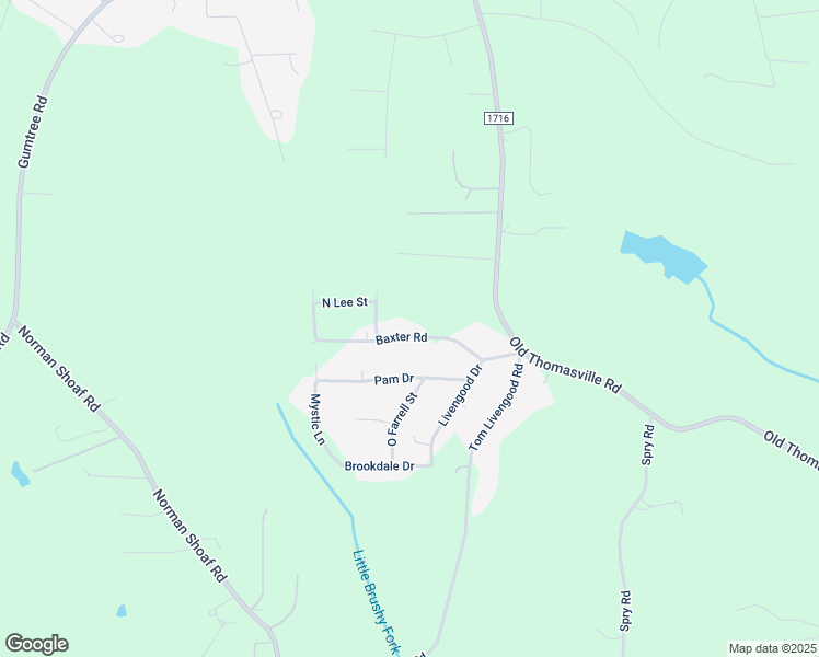 map of restaurants, bars, coffee shops, grocery stores, and more near 360 Baxter Road in Winston-Salem