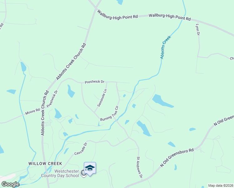 map of restaurants, bars, coffee shops, grocery stores, and more near 302 Prestwick Drive in High Point