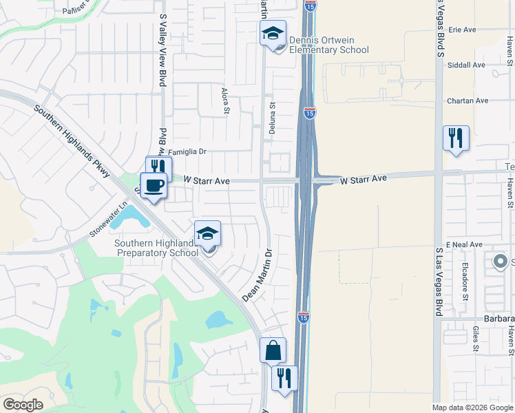 map of restaurants, bars, coffee shops, grocery stores, and more near 3273 Alcudia Bay Avenue in Las Vegas