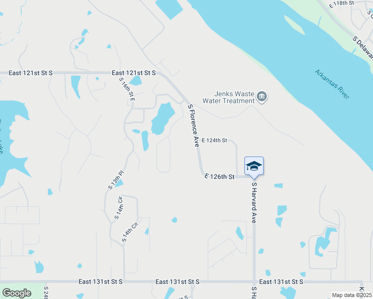 map of restaurants, bars, coffee shops, grocery stores, and more near 12396 South Florence Avenue in Jenks