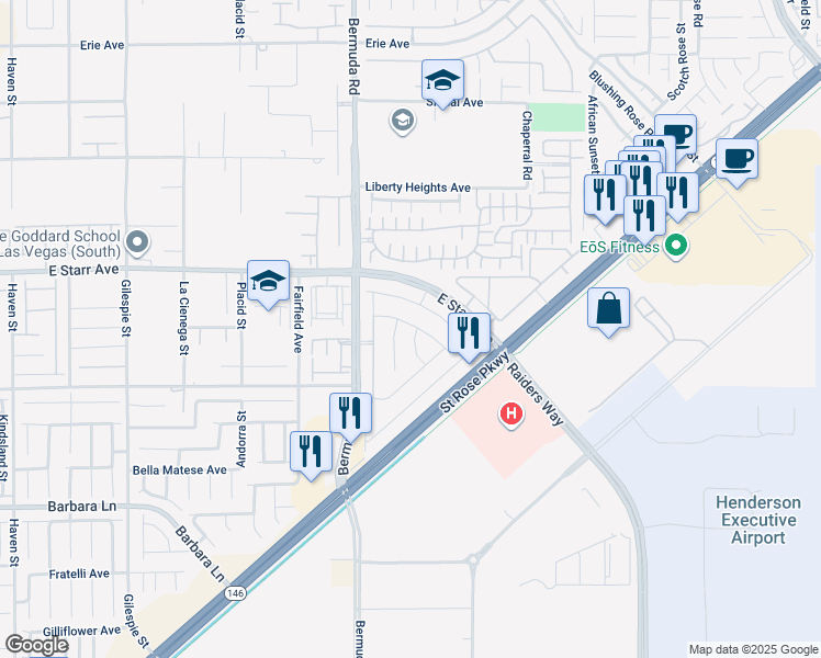 map of restaurants, bars, coffee shops, grocery stores, and more near 3762 Rosy Carina Place in Henderson