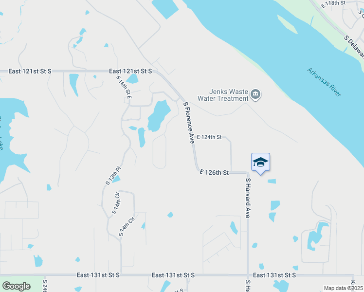 map of restaurants, bars, coffee shops, grocery stores, and more near 12396 South Florence Avenue in Jenks