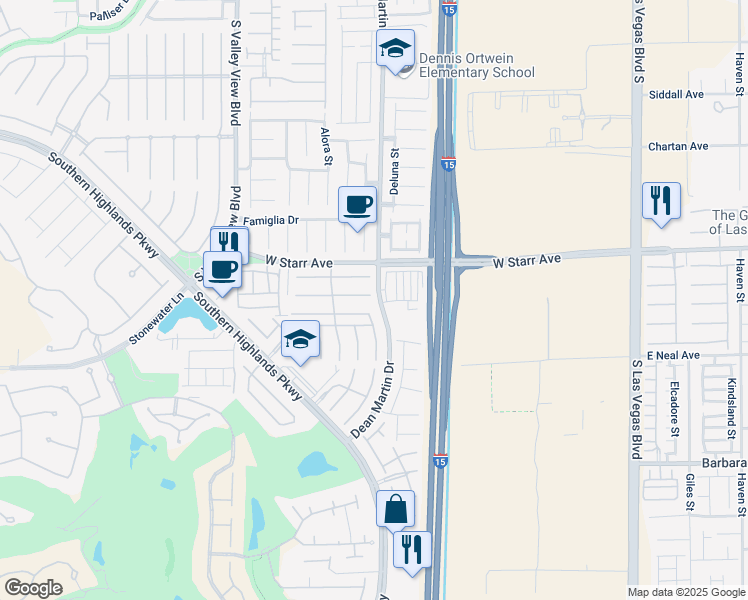 map of restaurants, bars, coffee shops, grocery stores, and more near 3273 Alcudia Bay Avenue in Las Vegas