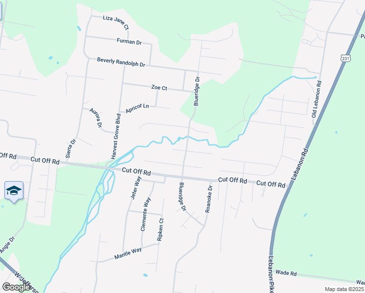map of restaurants, bars, coffee shops, grocery stores, and more near 709 Blueridge Drive in Murfreesboro