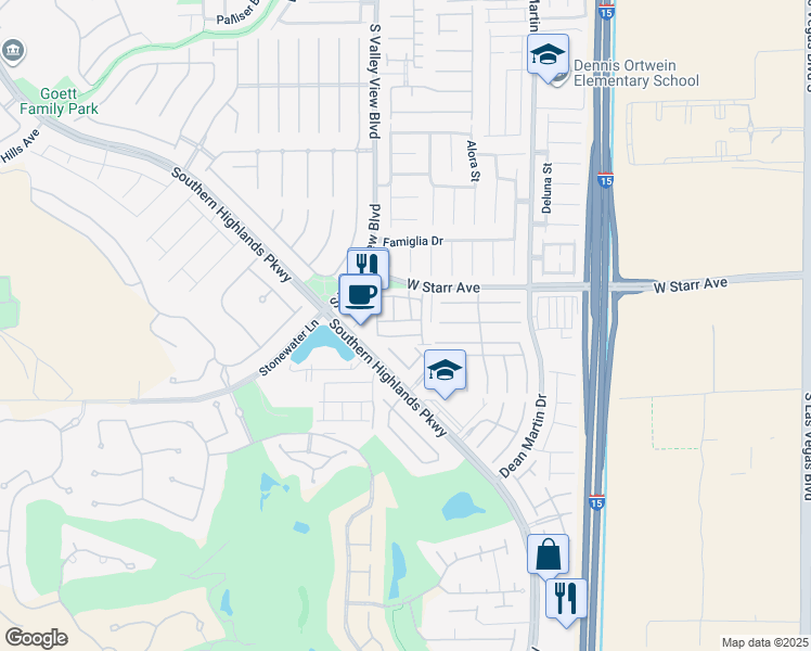 map of restaurants, bars, coffee shops, grocery stores, and more near 3705 Catamount Creek Avenue in Las Vegas
