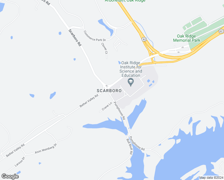 map of restaurants, bars, coffee shops, grocery stores, and more near 1299 Bethel Valley Road in Oak Ridge