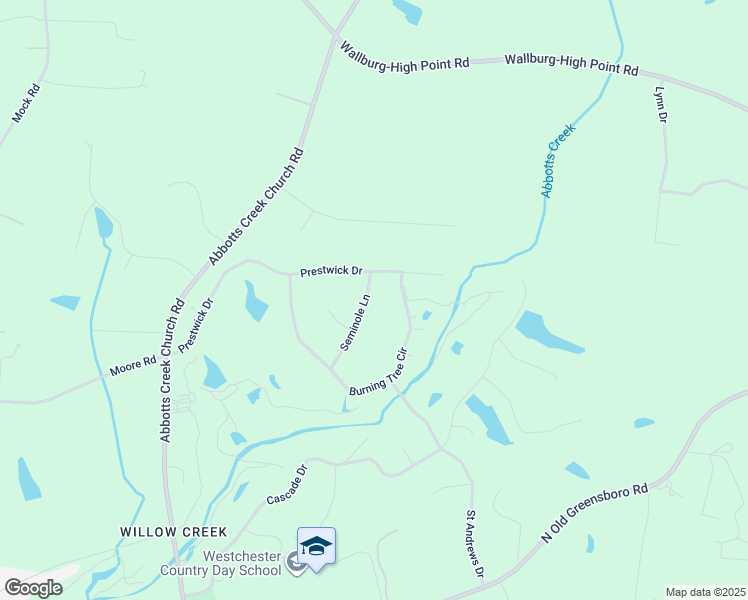 map of restaurants, bars, coffee shops, grocery stores, and more near 416 Seminole Lane in High Point