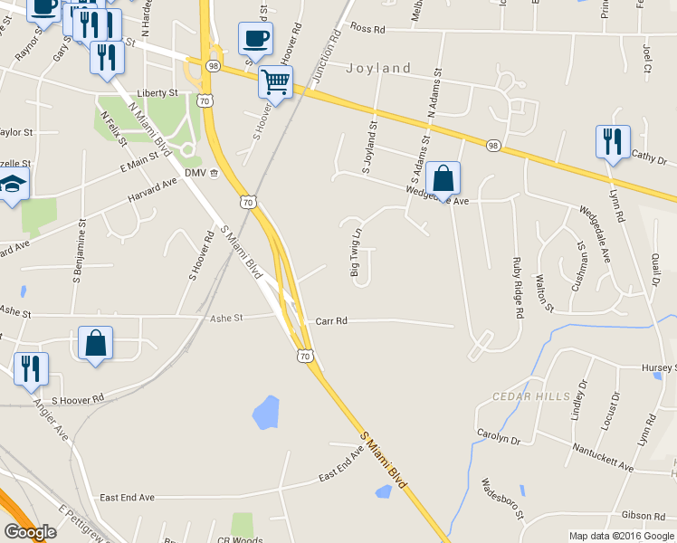 map of restaurants, bars, coffee shops, grocery stores, and more near 231 Taft Street in Durham