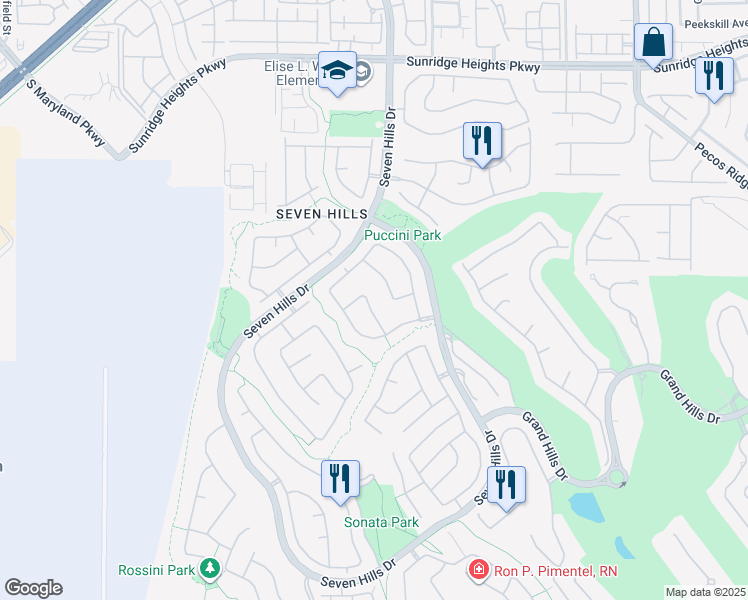 map of restaurants, bars, coffee shops, grocery stores, and more near 3044 Andretti Lane in Henderson