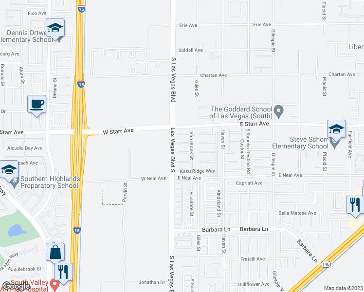 map of restaurants, bars, coffee shops, grocery stores, and more near 35 Sirius Ridge Way in Las Vegas