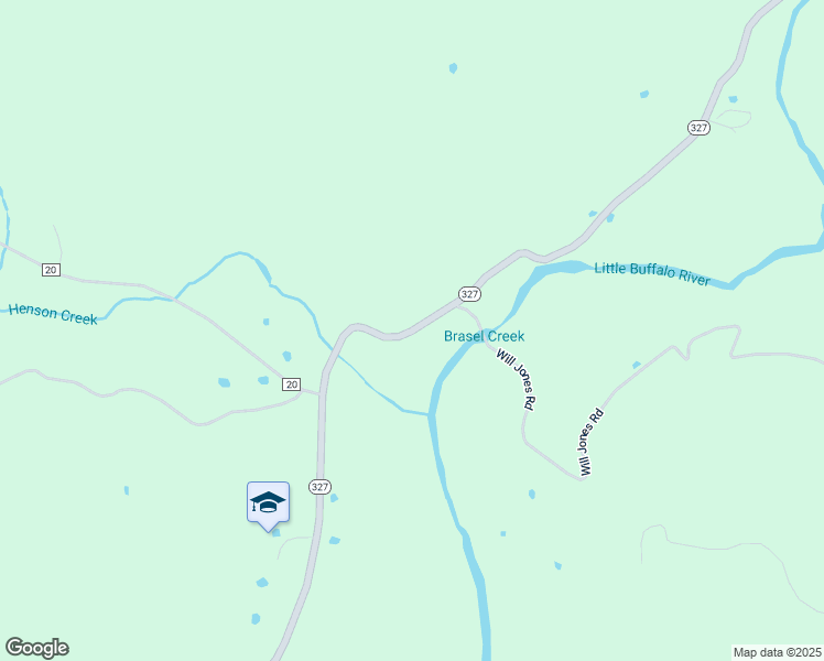 map of restaurants, bars, coffee shops, grocery stores, and more near Arkansas 327 in Jasper