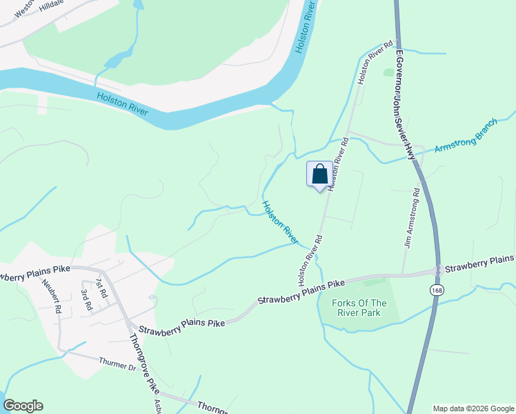 map of restaurants, bars, coffee shops, grocery stores, and more near 5134 Avis Ln in Knoxville