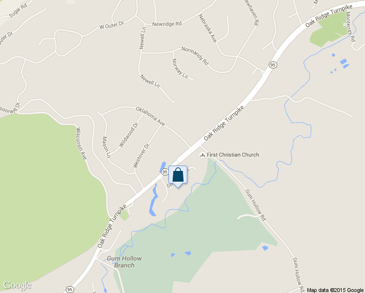 map of restaurants, bars, coffee shops, grocery stores, and more near 99 Oklahoma Avenue in Oak Ridge