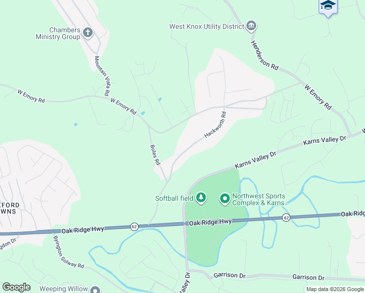 map of restaurants, bars, coffee shops, grocery stores, and more near 3417 Hackworth Road in Knoxville