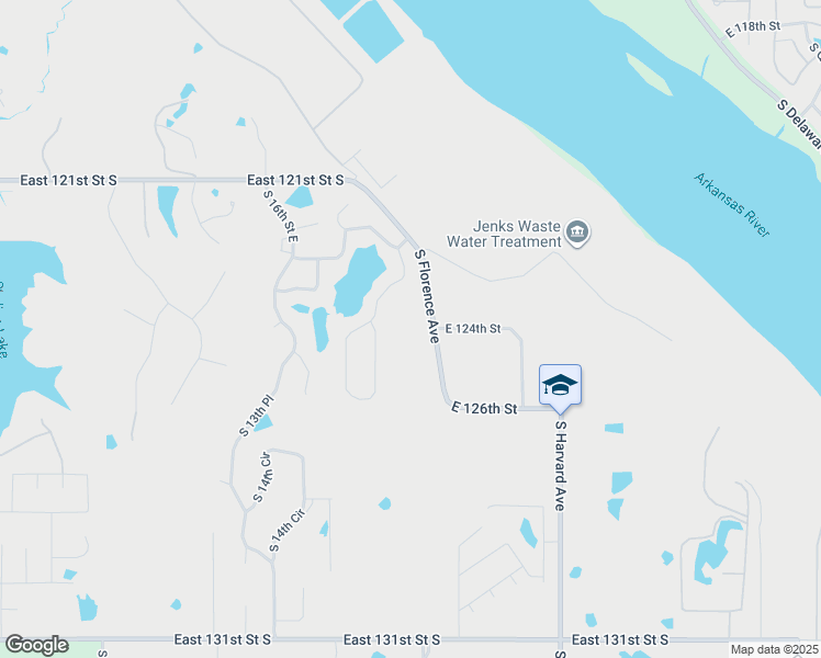 map of restaurants, bars, coffee shops, grocery stores, and more near 12396 South Florence Avenue in Jenks