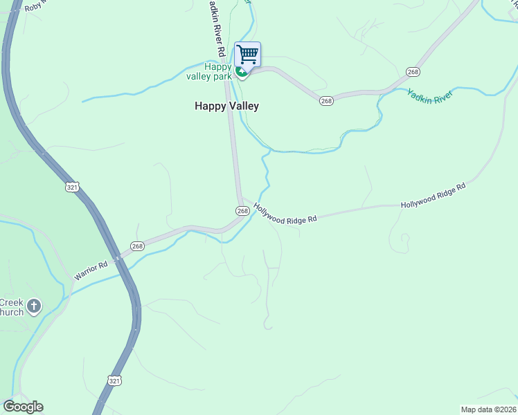 map of restaurants, bars, coffee shops, grocery stores, and more near 3533 Hollywood Ridge Road in Lenoir