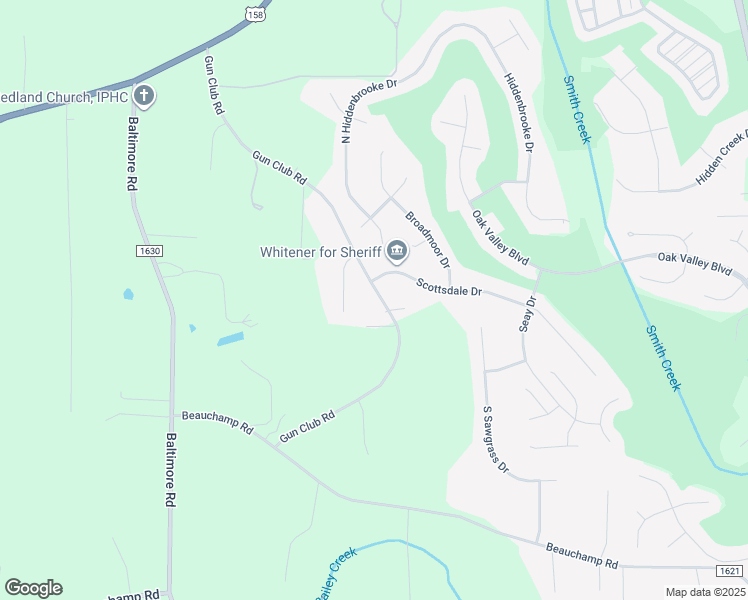 map of restaurants, bars, coffee shops, grocery stores, and more near 402 Gun Club Road in Advance