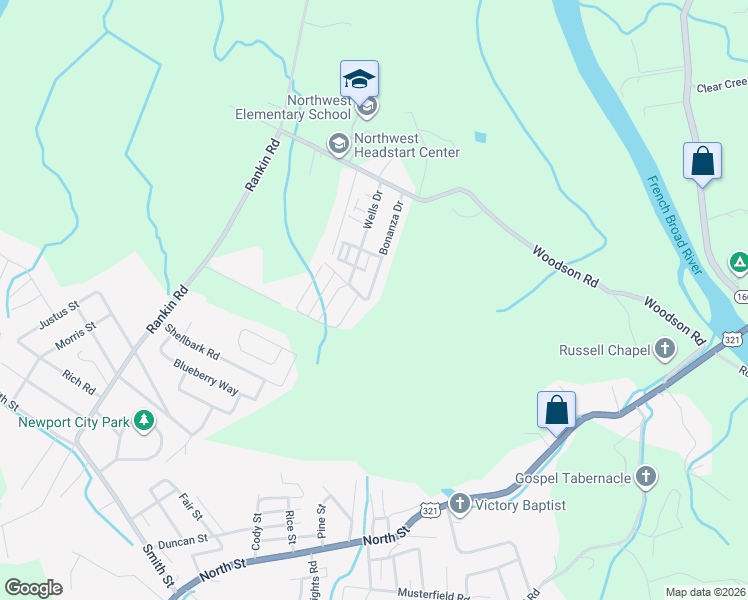 map of restaurants, bars, coffee shops, grocery stores, and more near 550 Bonanza Drive in Newport