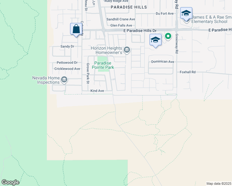 map of restaurants, bars, coffee shops, grocery stores, and more near 1197 Midori Street in Henderson