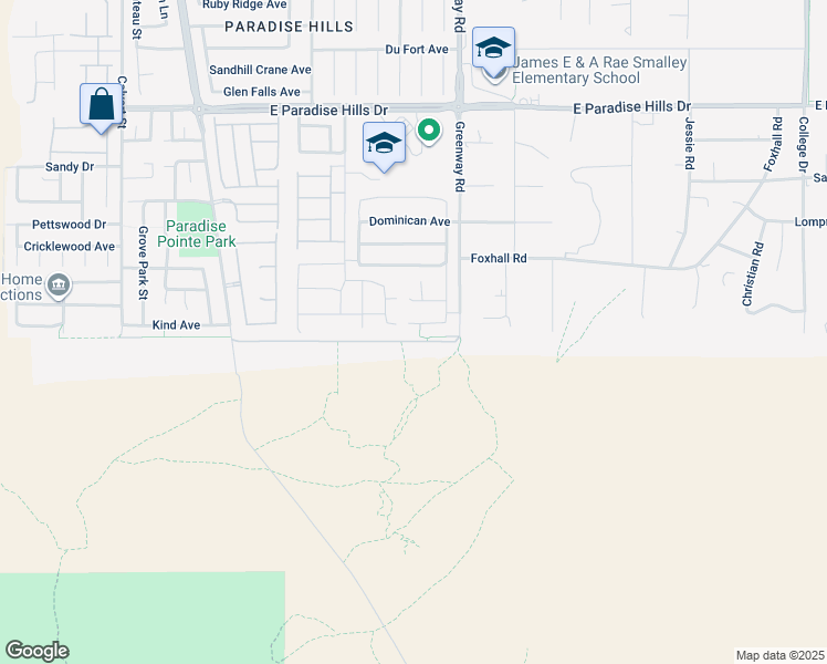 map of restaurants, bars, coffee shops, grocery stores, and more near 275 Hampton Ridge Court in Henderson