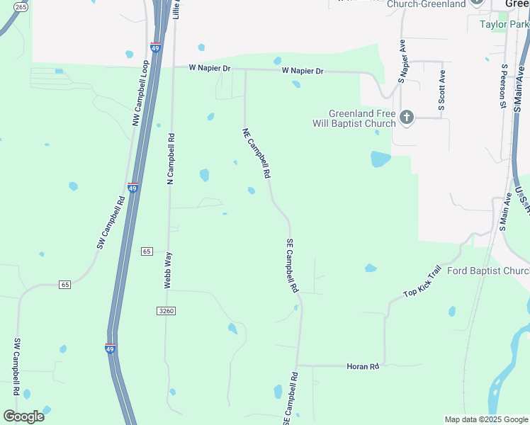 map of restaurants, bars, coffee shops, grocery stores, and more near 10077 Northeast Campbell Road in Fayetteville