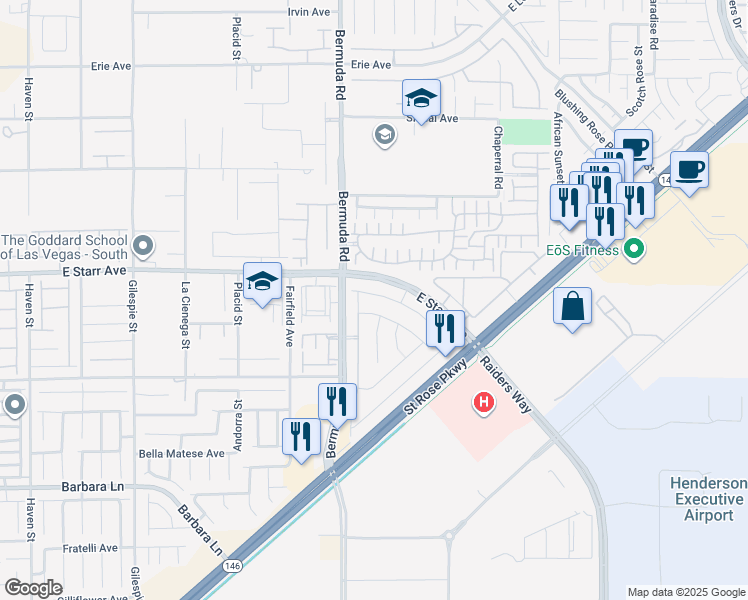 map of restaurants, bars, coffee shops, grocery stores, and more near 3782 Rosy Carina Place in Henderson