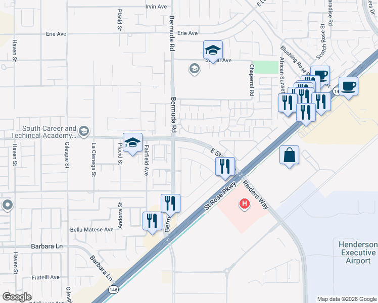 map of restaurants, bars, coffee shops, grocery stores, and more near 3782 Rosy Carina Place in Henderson