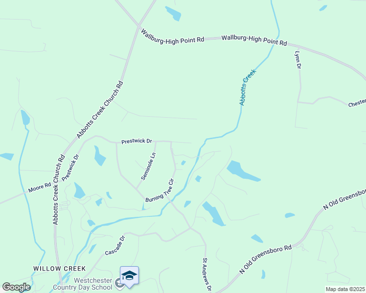 map of restaurants, bars, coffee shops, grocery stores, and more near 302 Prestwick Drive in High Point