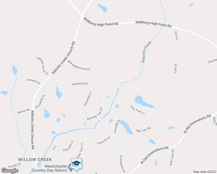 map of restaurants, bars, coffee shops, grocery stores, and more near 302 Prestwick Drive in High Point
