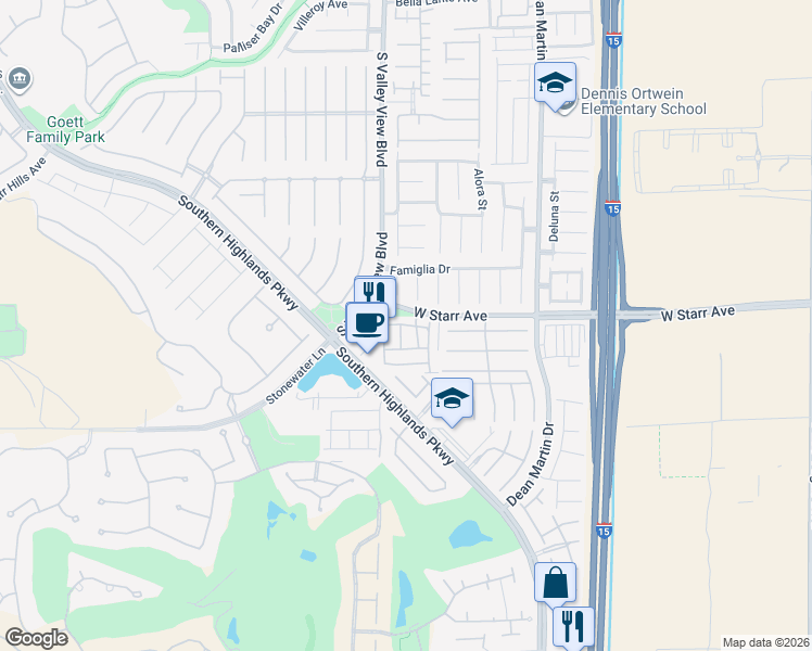 map of restaurants, bars, coffee shops, grocery stores, and more near 11338 Tull Canyon Street in Las Vegas