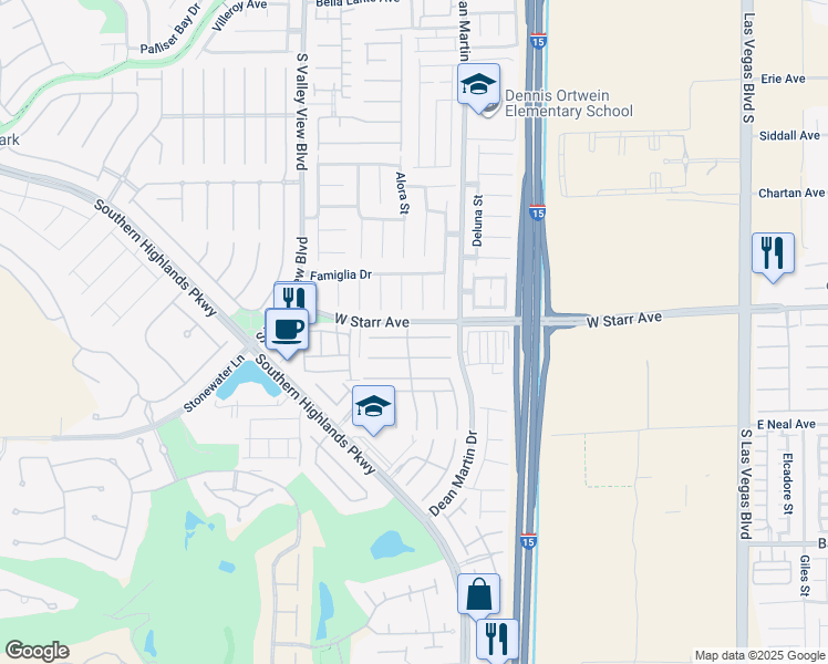map of restaurants, bars, coffee shops, grocery stores, and more near 3402 Arcata Point Avenue in Las Vegas